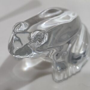 Baccarat Clear Glass Frog Figurine Paperweight